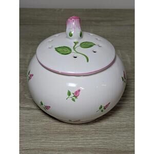 Teleflora Ceramic Flower Pot with Lid - Pink Rose Design